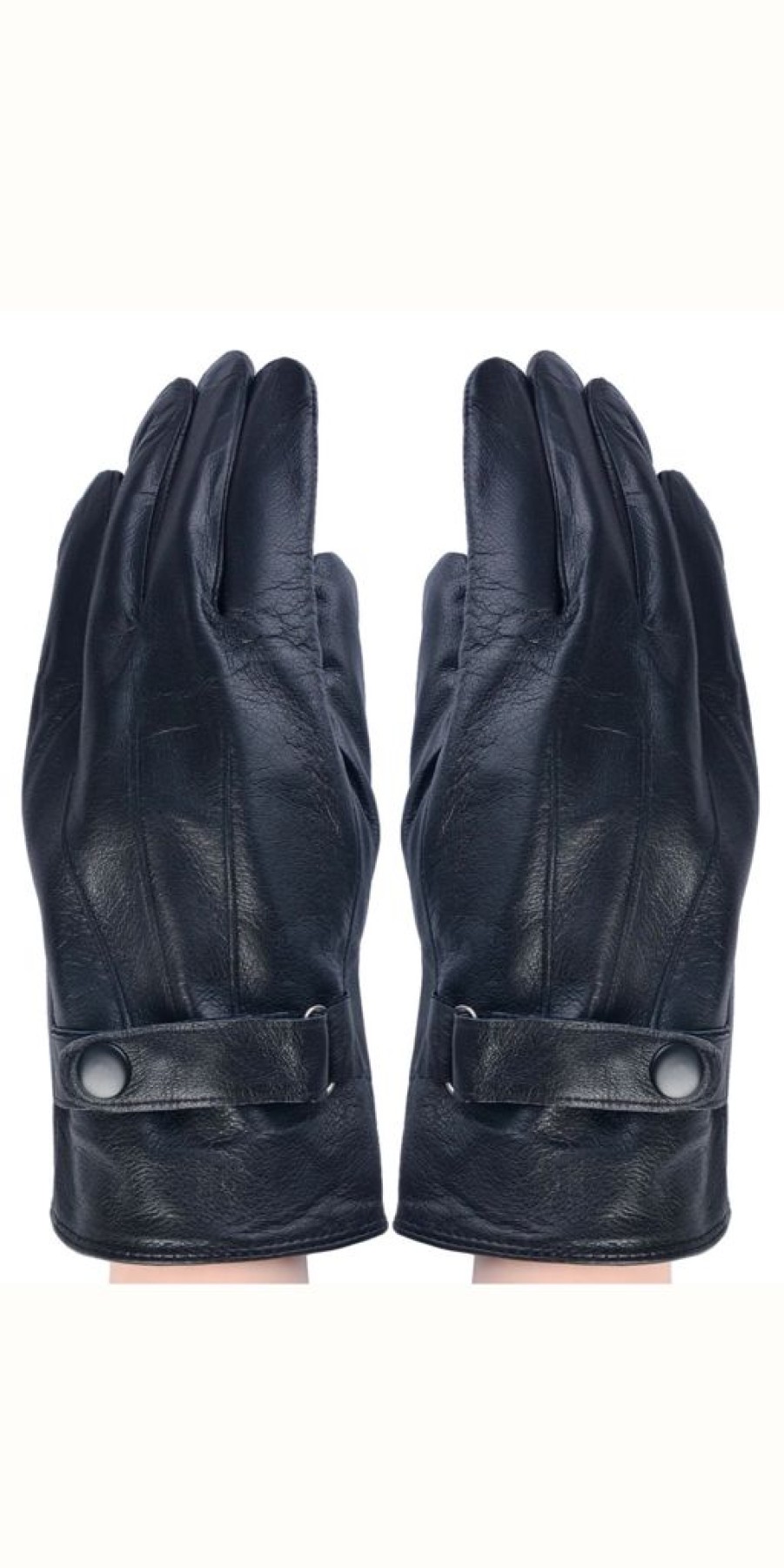 Women The Secret Closet Gloves | Men'S Black Leather Gloves