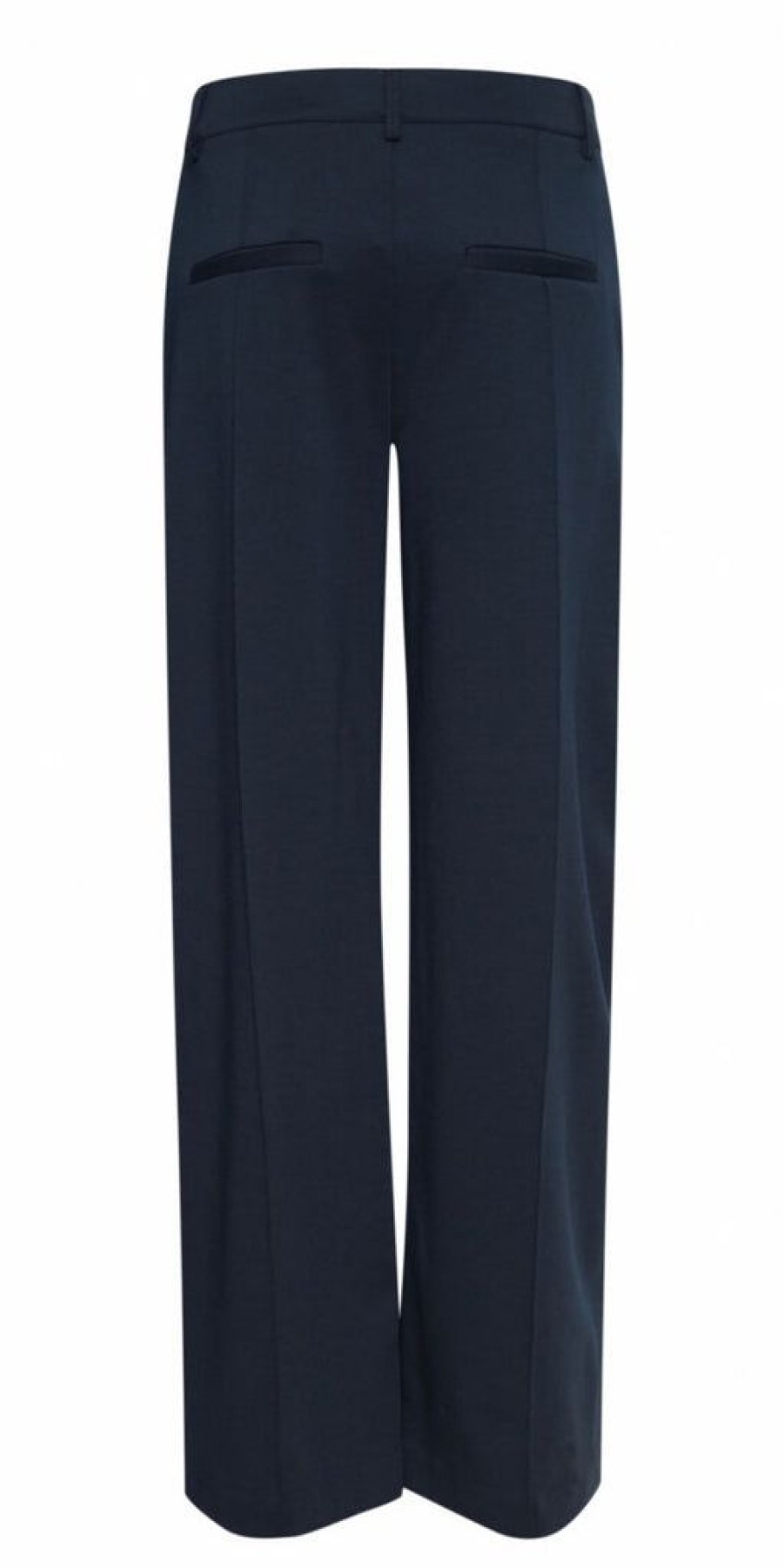 Women The Secret Closet Trousers | Ichi Kate Wide Leg Office Trousers In Total Eclipse