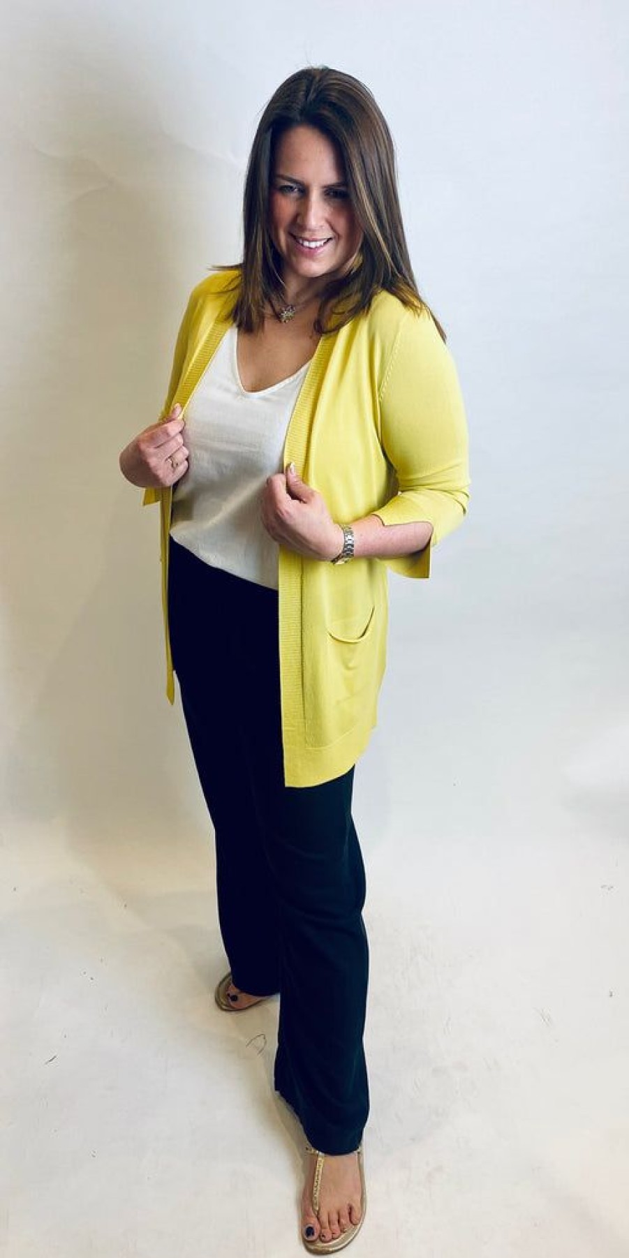 Women The Secret Closet Loungewear | Smf Luxury Wrap Cardigan In Yellow