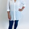 Women The Secret Closet | Ichi Main Longline Shirt In Cloud Dancer