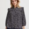 Women The Secret Closet | Pulz Xenia 3/4 Sleeve Blouse In Black Animal Print