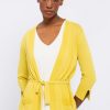 Women The Secret Closet Knitwear | Smf Luxury Wrap Cardigan In Yellow