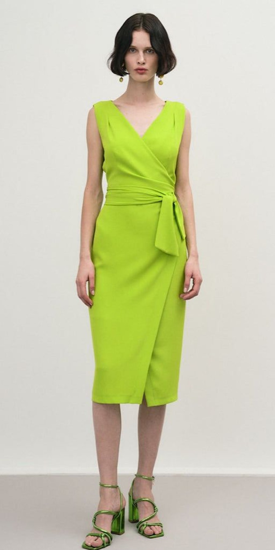 Women The Secret Closet Dresses | Access Wrap Dress In Lime