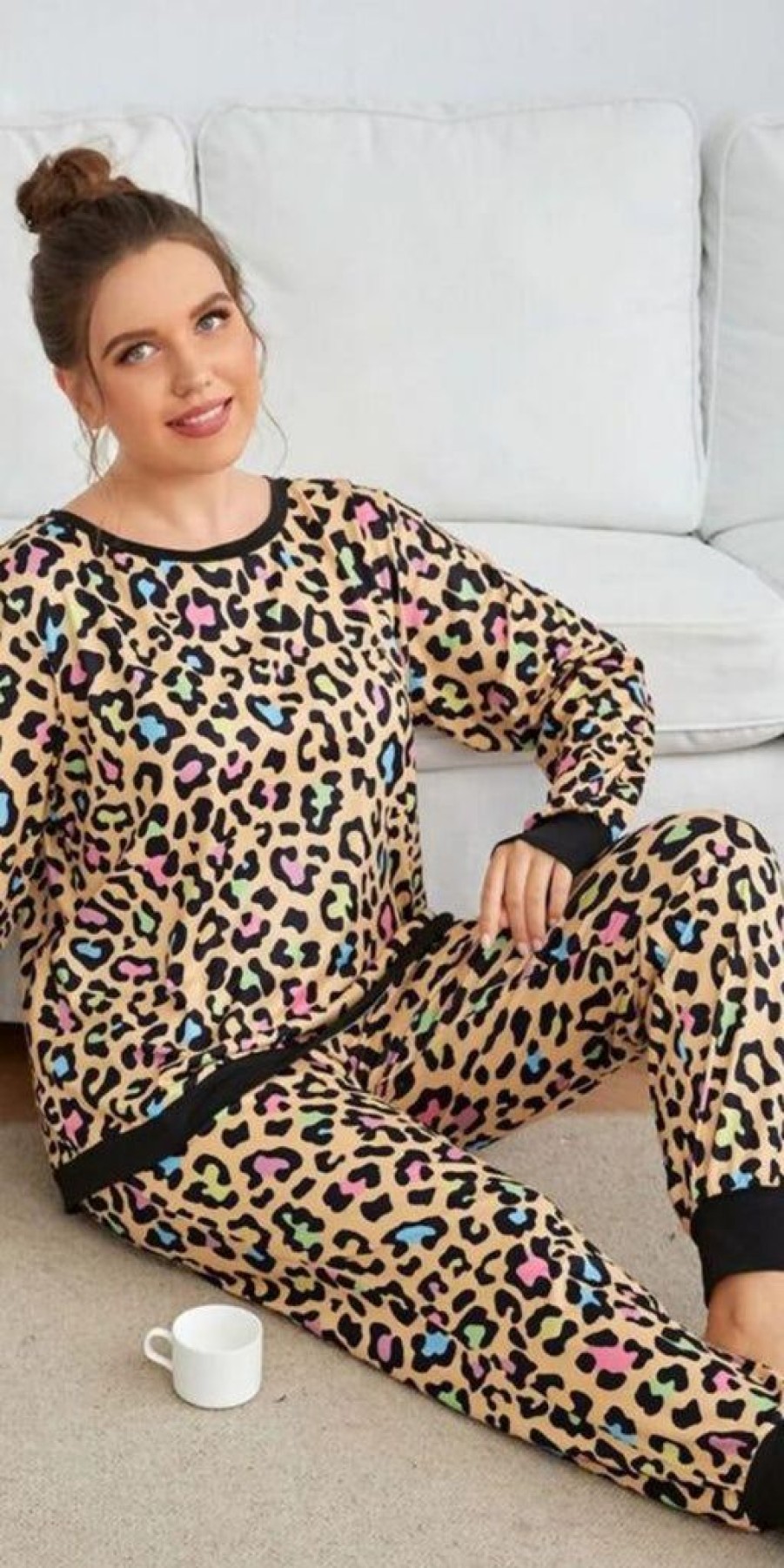 Women The Secret Closet Loungewear | Vibrant Leopard Lounge Set In Camel