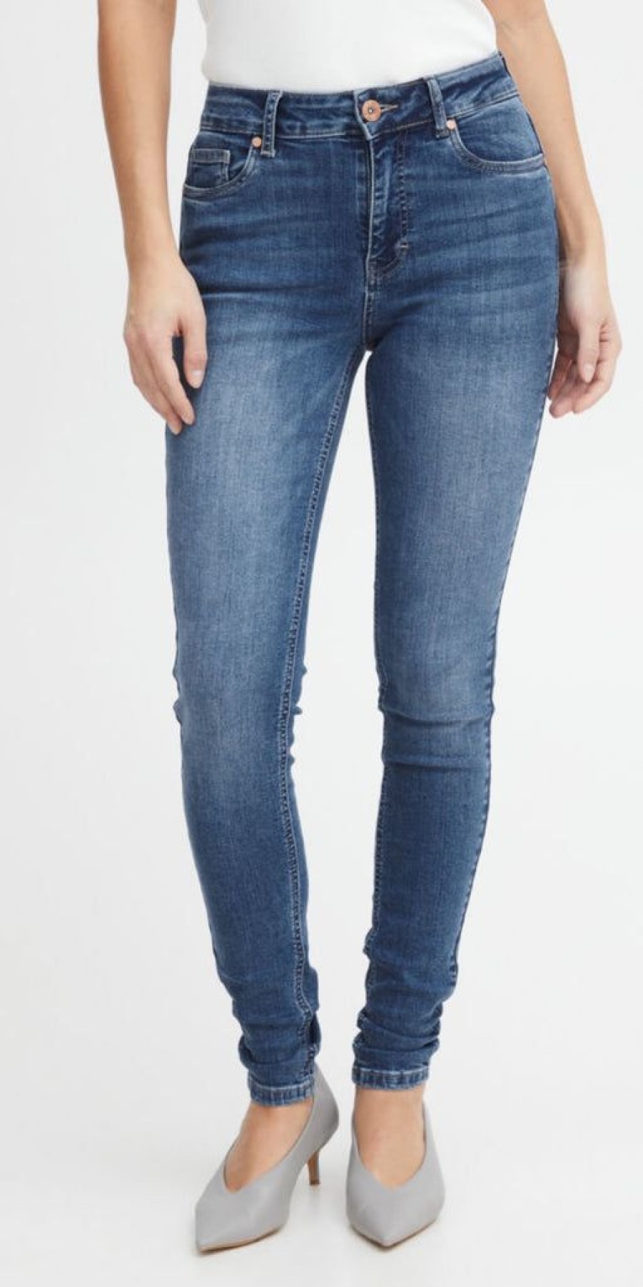 Women The Secret Closet Denim | Pulz Joy High Rise Skinny Jean In Medium Blue (30Inch Leg)