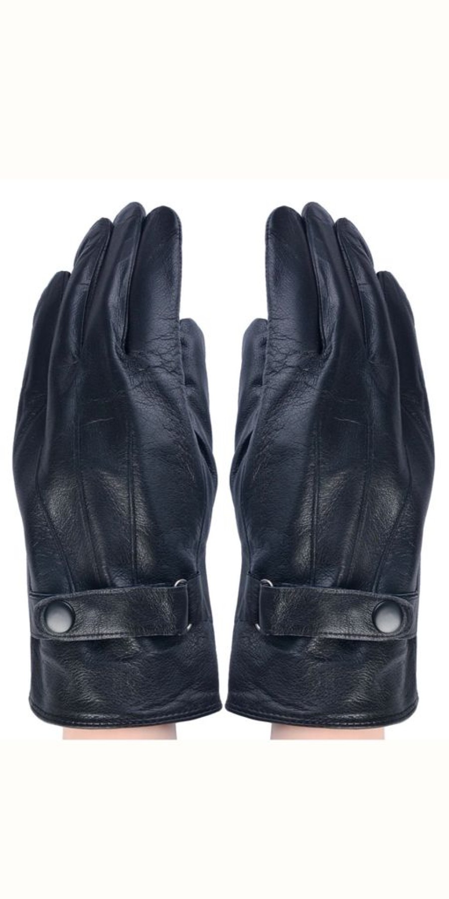 Women The Secret Closet | Men'S Black Leather Gloves