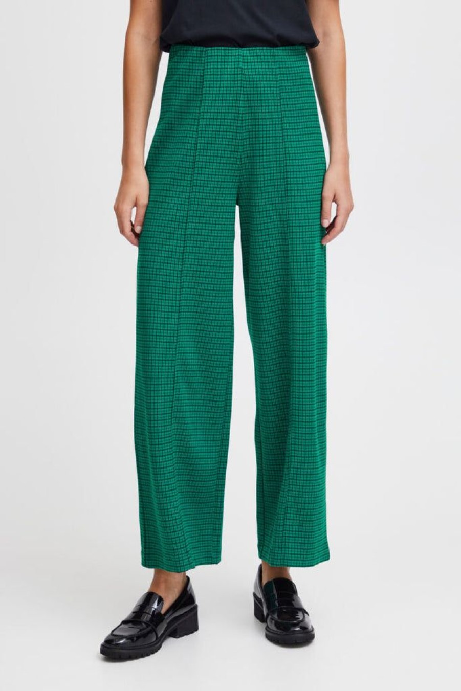 Women The Secret Closet Trousers | Ichi Kate Cameleon Pants In Cadmium Green