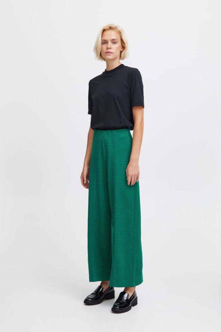 Women The Secret Closet Trousers | Ichi Kate Cameleon Pants In Cadmium Green