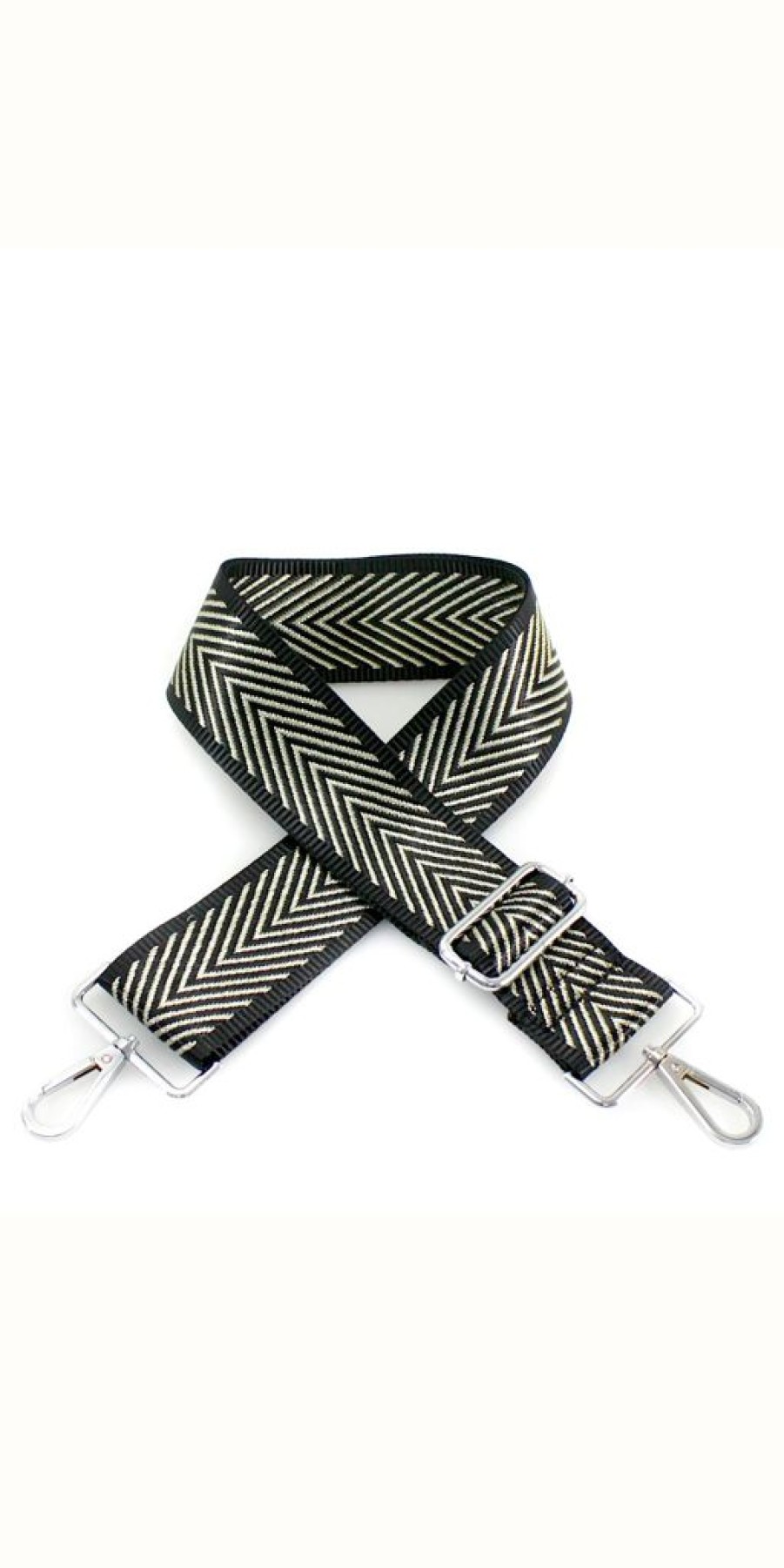 Women The Secret Closet | Bag Strap In Black & Gold Chevron