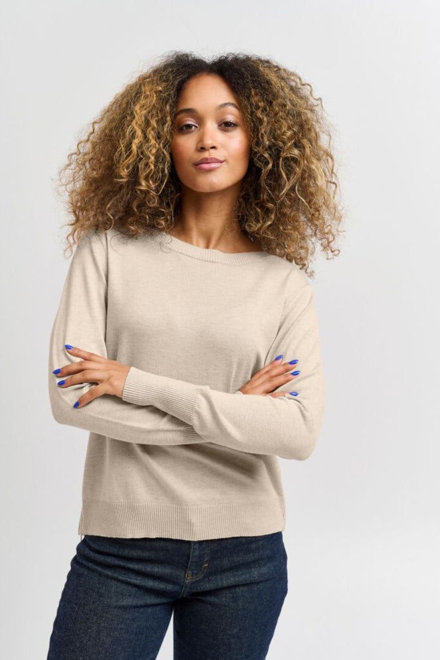 Women The Secret Closet | Pulz Sara Boatneck Zipper Pullover In Turtledove Melange