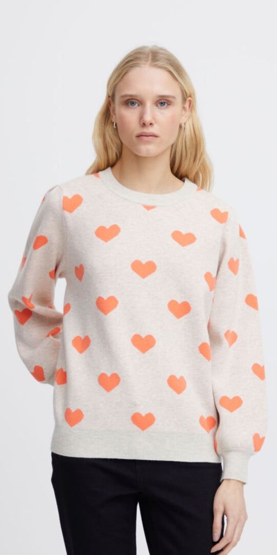 Women The Secret Closet Knitwear | Ichi Brielle Knit In Hot Coral