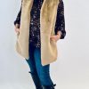 Women The Secret Closet Coats & Jackets | Pulz Zaya Faux Fur Gilet In Travertine