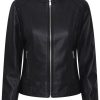 Women The Secret Closet Coats & Jackets | B Young Acom Leather Look Biker In Black