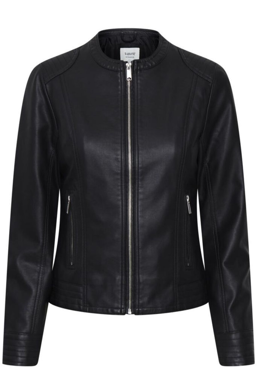 Women The Secret Closet Coats & Jackets | B Young Acom Leather Look Biker In Black