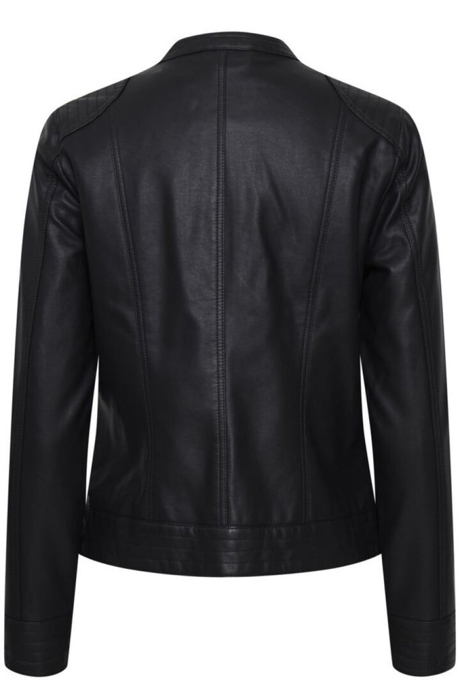 Women The Secret Closet Coats & Jackets | B Young Acom Leather Look Biker In Black