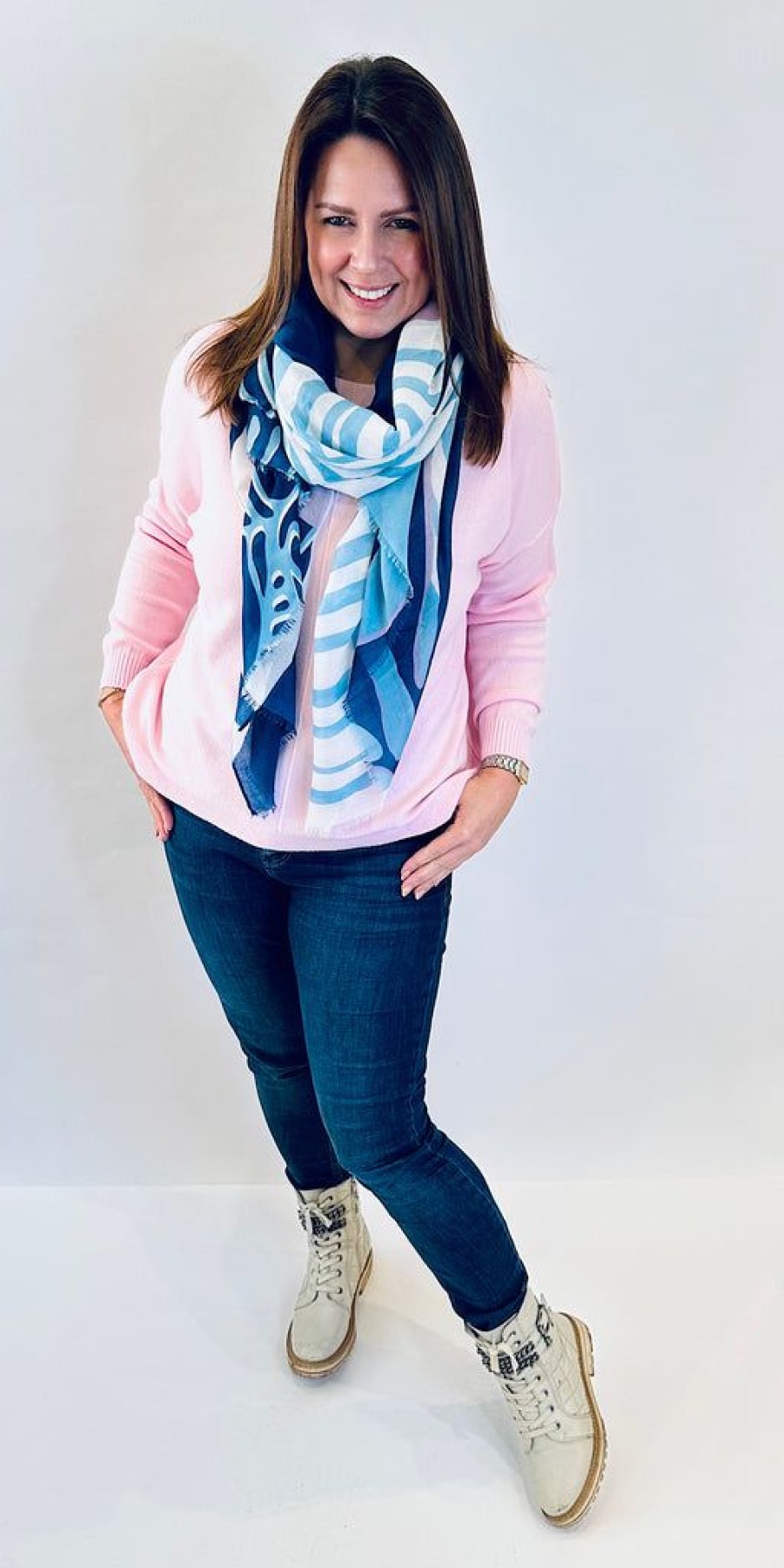 Women The Secret Closet Scarves | Blue Summer Leaves Scarf