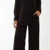 Women The Secret Closet Loungewear | Relaxed Fit Ribbed Co-Ord Set In Black