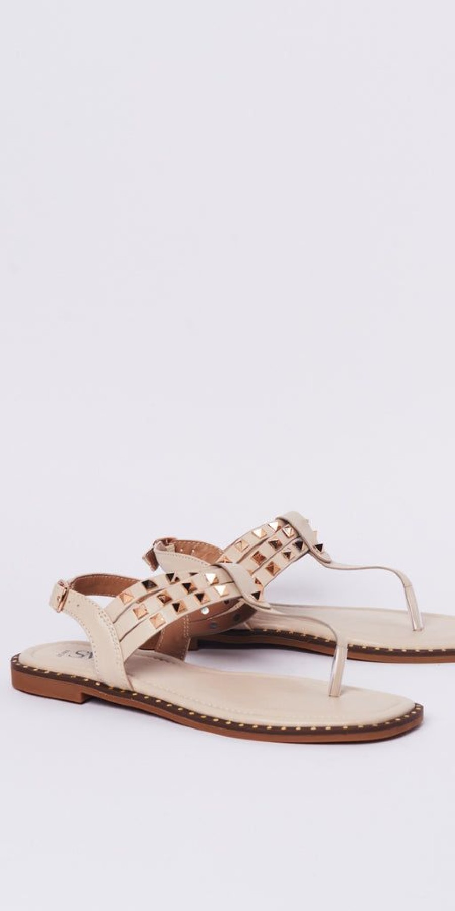 Women The Secret Closet | Studded Sandal In Beige