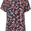 Women The Secret Closet Tops | Ichi Vera Short Sleeve Top In Total Eclipse Multicolour