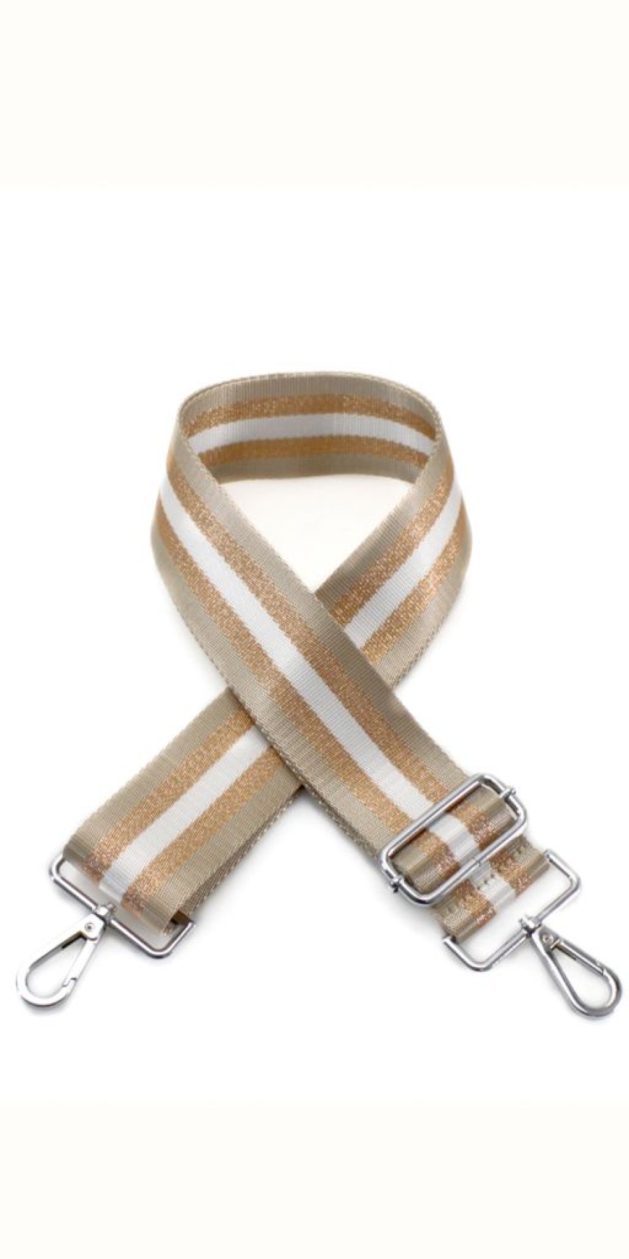 Women The Secret Closet | Bag Strap In Metallic Stripe Beige