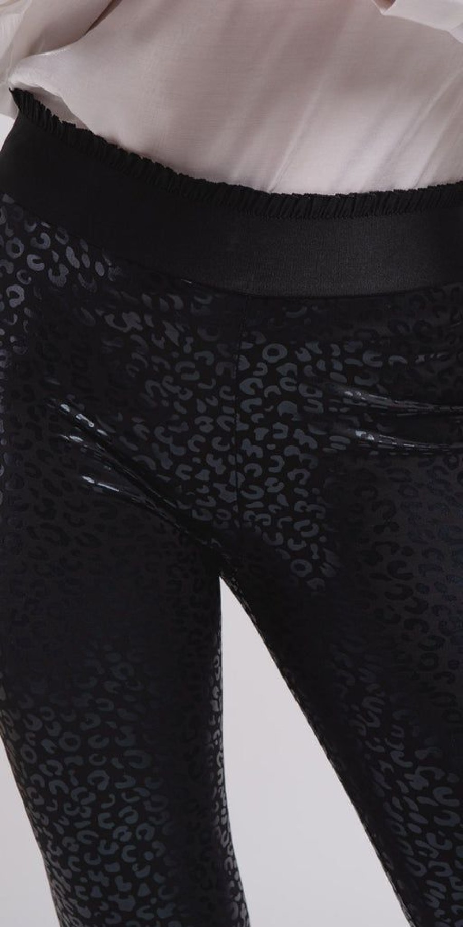 Women The Secret Closet Trousers | Smf Glossy Leopard Leggings