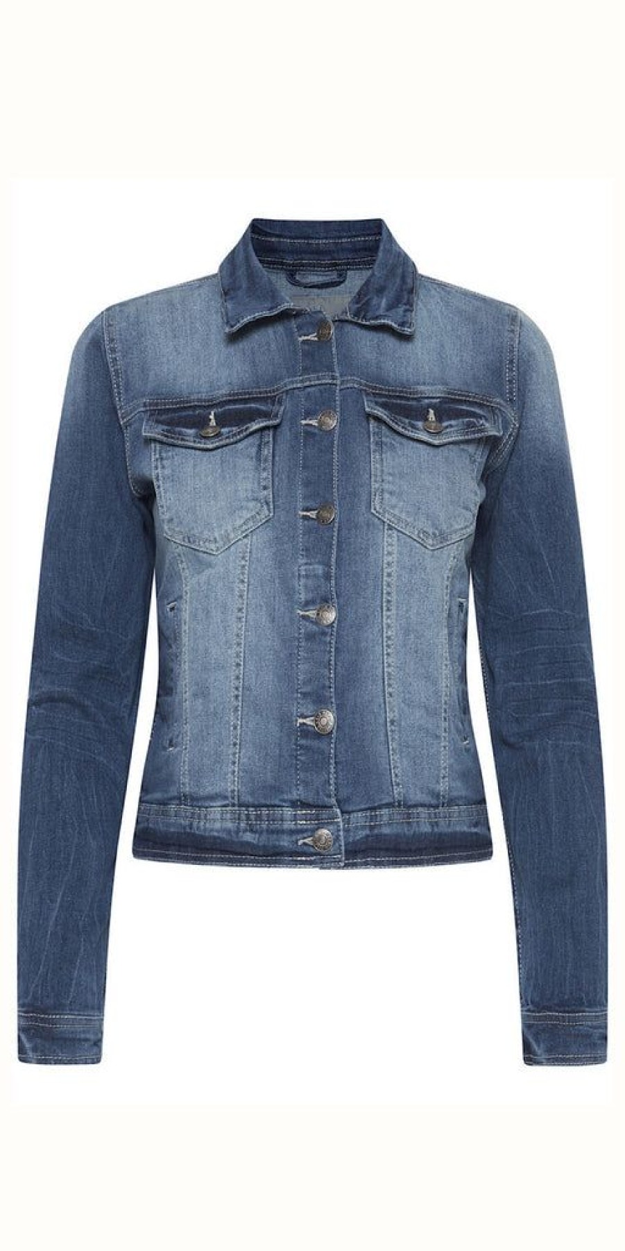 Women The Secret Closet Denim | B Young Pully Denim Jacket In Mid Blue